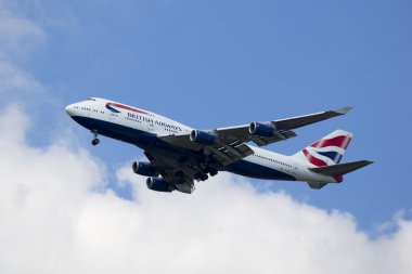British Airways Boeing 747 açılış New York Jfk Havalanı için azalan