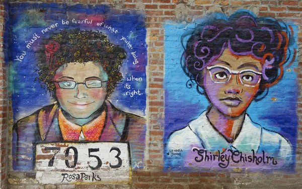 Arte murale ispirata alle donne americane a Lower Manhattan — Foto Stock