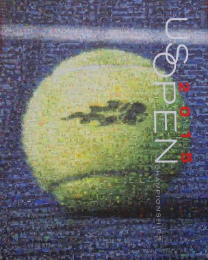 US Open 2015 poster on display at the Billie Jean King National Tennis Center in New York