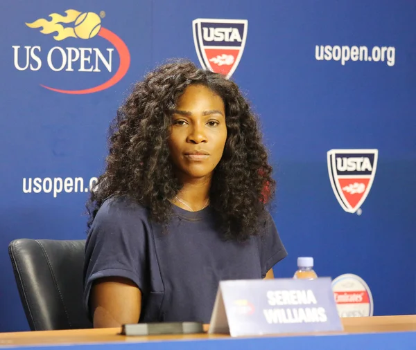 Twenty one times Grand Slam champion Serena Williams during press conference at the Billie Jean King National Tennis Center — стокове фото