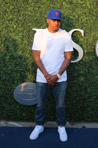 American rapper Nas attends US Open 2015 tennis match between Serena and Venus Williams — Stock Photo, Image