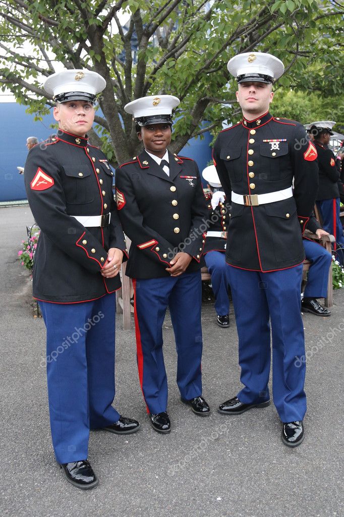united states marine corps officers at billie jean king national united states marine officers