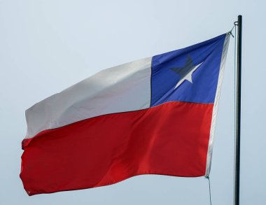 Şili bayrağı rüzgarda dalgalanıyor