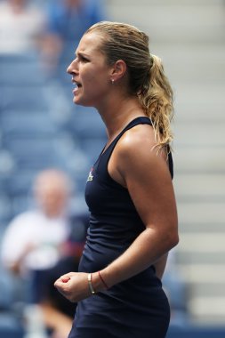Professional tennis player Dominika Cibulkova of Slovakia in action during first round match at US Open 2015
