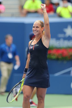 Professional tennis player Dominika Cibulkova of Slovakia in action during first round match at US Open 2015