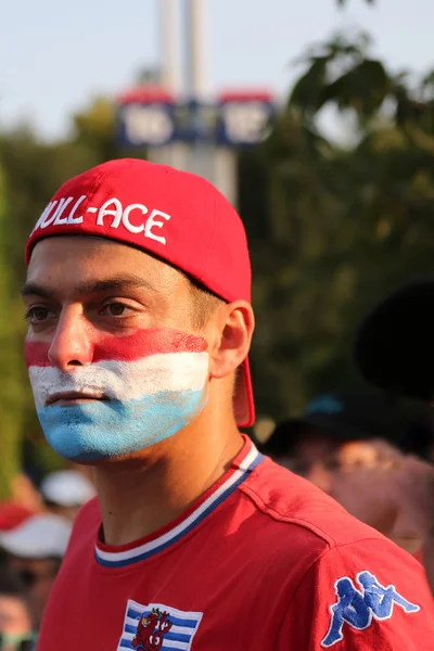 Luxembourg tennis fan during  US Open 2015 at Billie Jean King National Tennis Center — 스톡 사진