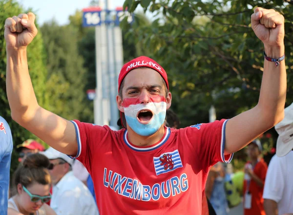 Luxembourg tennis fan during  US Open 2015 at Billie Jean King National Tennis Center — 스톡 사진