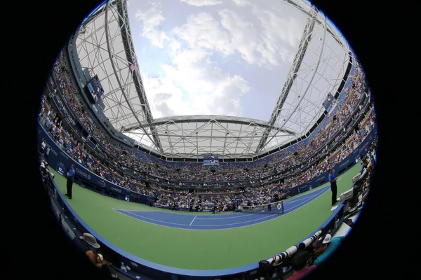 Tennis court at the Billie Jean King National Tennis Center during US Open 2015
