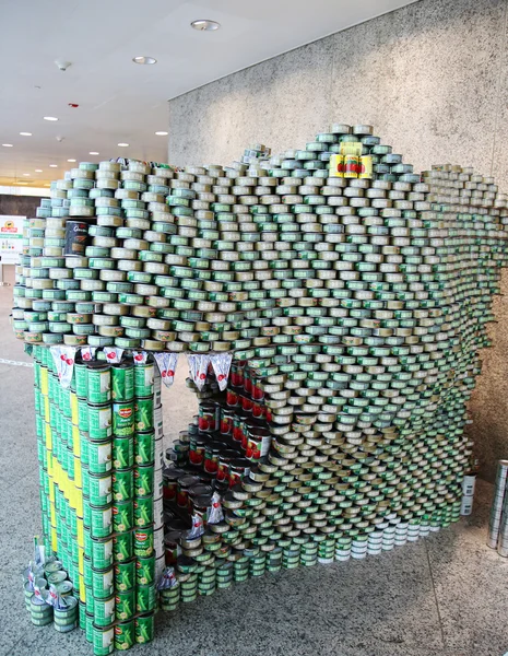 Scultura alimentare presentata al nono concorso annuale Long Island Canstruction — Foto Stock