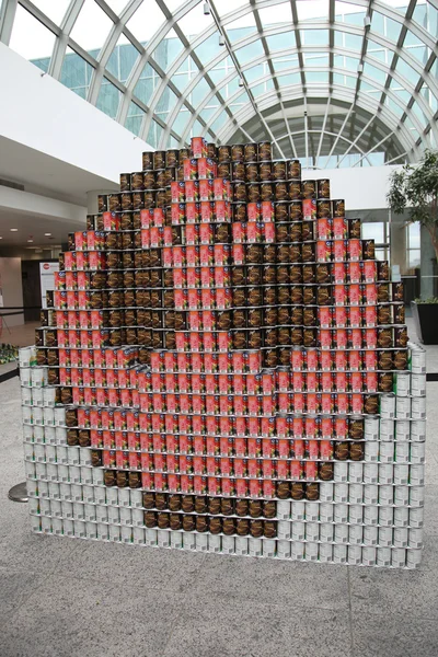 Food sculpture presented at 9th Annual Long Island Canstruction competition — Stok fotoğraf