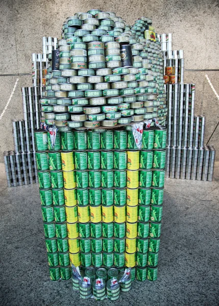 Food sculpture presented at 9th Annual Long Island Canstruction competition — Stok fotoğraf