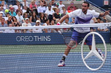 Grand Slam şampiyonu Marin Cilic Hırvatistan onun çeyrek final maçında bizi açık 2015, sırasında eylem