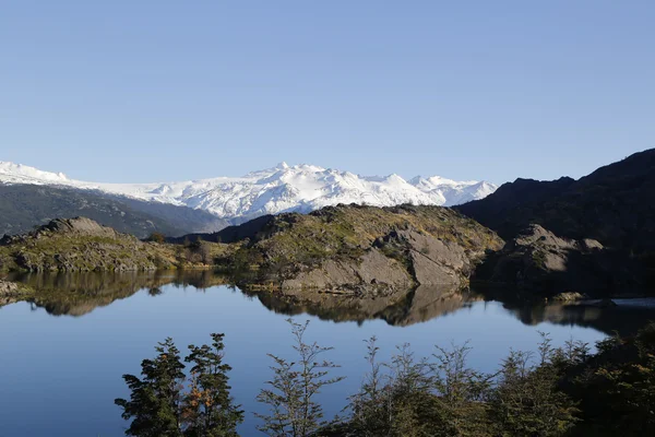 Vista lago nel Parco Nazionale Torres del Paine, Patagonia, Cile — Foto Stock