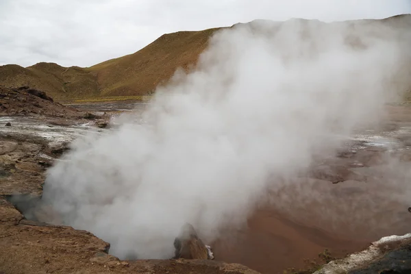 Valle dei Geyser del campo di El Tatio situato nel deserto di Atacama — Foto Stock