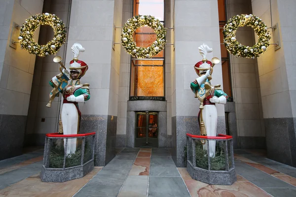 Soldado de brinquedo de madeira bugler decoração de Natal no Rockefeller Center — Fotografia de Stock