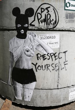Stencil art at Delancey Street in Lower East Side in Manhattan clipart