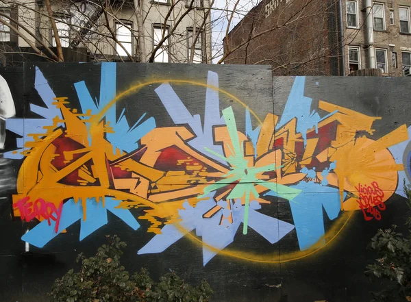 Graffiti-Kunst an der Houston Avenue in Lower Manhattan — Stockfoto