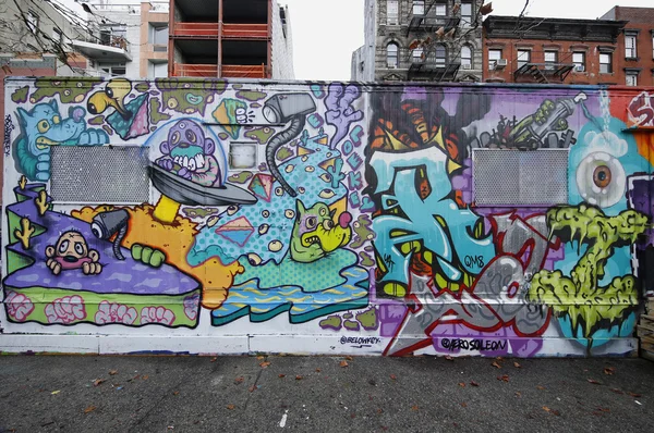在休斯顿大道在曼哈顿下城的壁画艺术 — 图库照片
