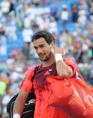 Professional tennis player Fabio Fognini of Italy after his match at US Open 2015