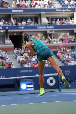 Two times Grand Slam champion Victoria Azarenka of Belarus in action during US Open 2015