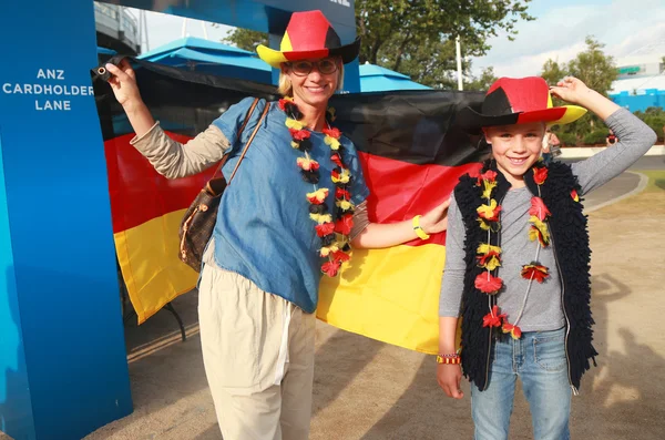 German tennis fans before women's final match at Australian Open 2016 — Stockfoto