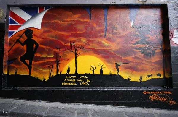 Hosier lane sokak sanatı büyük turist cazibe Melbourne biridir. — Stok fotoğraf