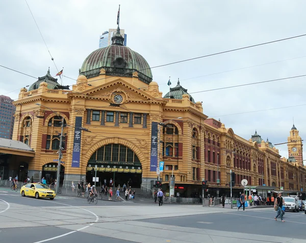 İkonik Flinders Street Tren İstasyonu Melbourne — Stok fotoğraf