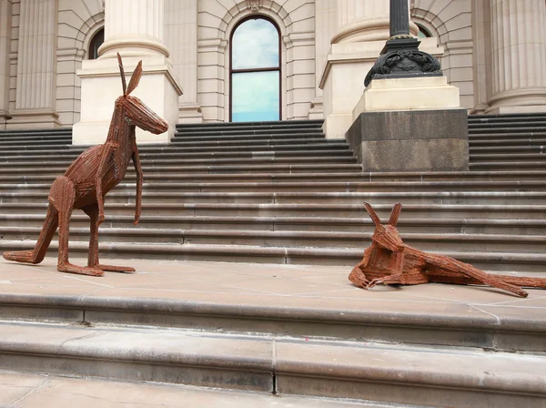 Kangaroos Invade Parliament House installation by Richard Savage during Australia Day 2016 — Stock fotografie