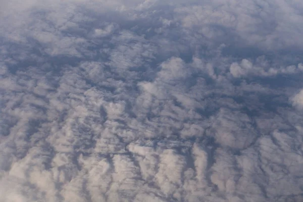 Stratosfera Vista Delle Nuvole Dal Finestrino Aeroplano Cumuliforme Paesaggio Nuvoloso — Foto Stock