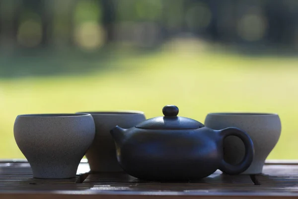 Conjunto Chá Cerâmica Chinesa Louça Tradicional Para Beber Chá — Fotografia de Stock
