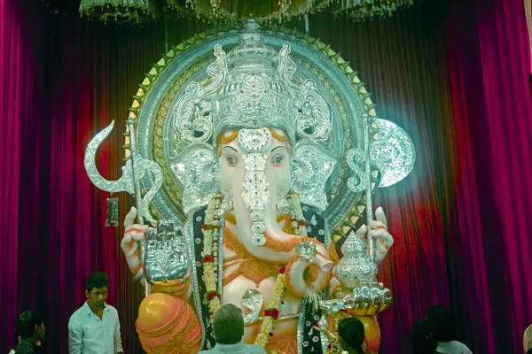Ídolo Lord Ganesh Dios Cabeza Elefante Ganesh Ganpati Festival India —  Fotos de Stock