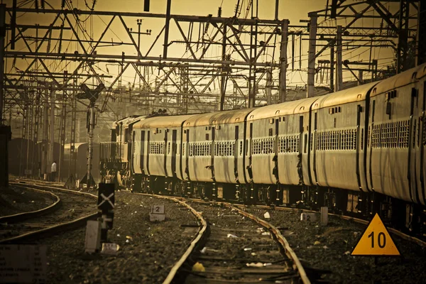 Train Railway Track Pune Maharashtra Índia — Fotografia de Stock