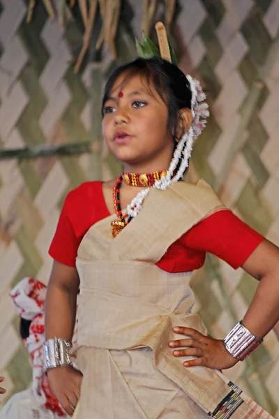 Bihu Assamese Kmeny Provádění Tradičního Bihu Dance Festival Festivalu Namdapha — Stock fotografie