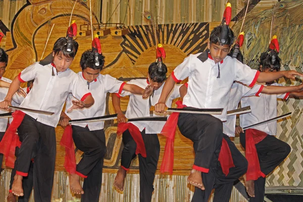 Niños Tribu Singpho Bailando Festival Cultural Namdapha Eco Miao Arunachal — Foto de Stock