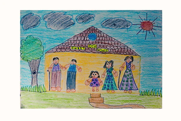 Different drawing and painting activities done by preprimary children are displayed in a school exhibition, India