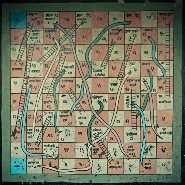 Yılanlar ve merdivenler duvarda yazılı numaralar oyunu