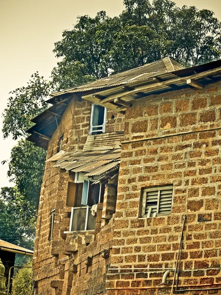 Old Traditional House Laterite Stone Chiplun Ratnagiri Maharashtra India — 스톡 사진