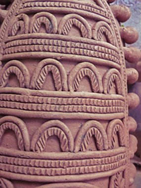 Terracotta filleri bir müzede sergileniyor, Madhya Pradesh, Hindistan