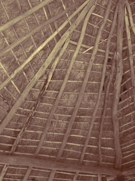 Roof Tribal Hut Made Bamboos Dry Grass — Stock Photo, Image