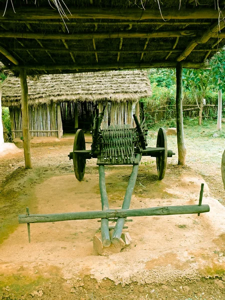 Gammal Tjurvagn Trä Visas Ett Museum Madhya Pradesh Indien — Stockfoto