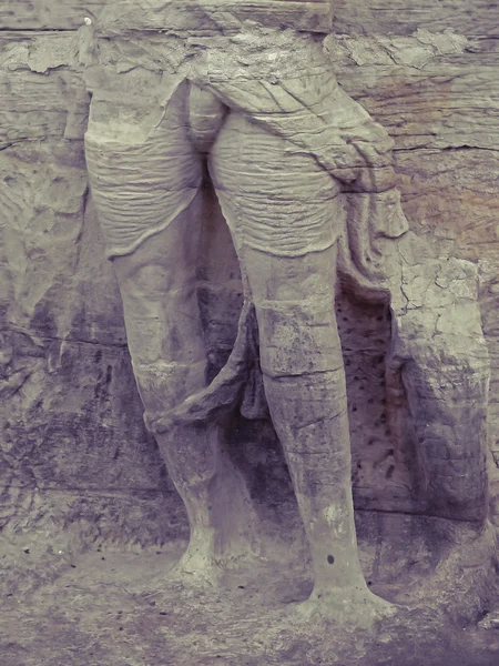 垂钓雕塑 古普塔时期 5世纪初阿德人 洞穴1 乌达吉里 中央邦 — 图库照片