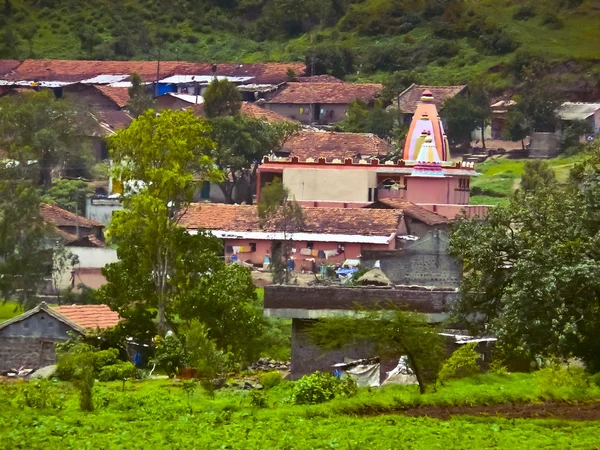 Casa Rural Ratnagiri Maharashtra India Pueblo Verdor Del Tejado Azulejos —  Fotos de Stock