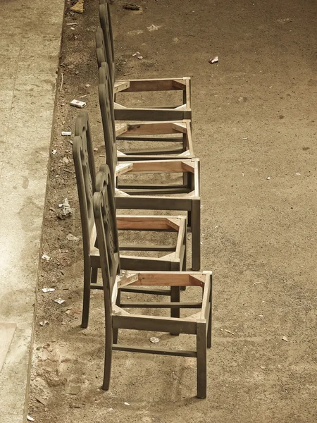 Quadro Cadeiras Madeira — Fotografia de Stock
