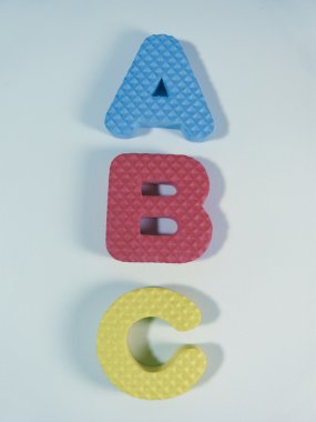 Letters made of foam