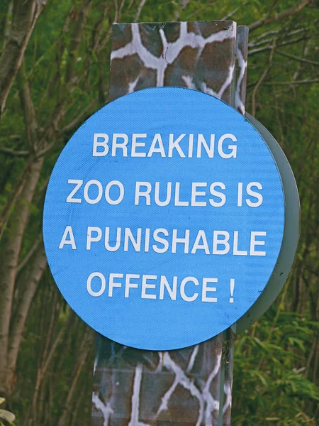 Notice Board Indicating Breaking Zoo Rules Crimishable Offence Written Czech — Stock fotografie