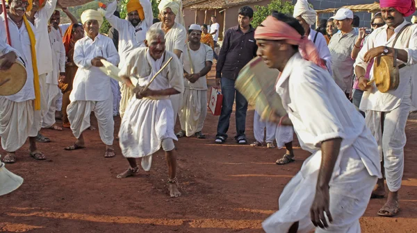 Jogo Tradicional Lathi Maharashtra Índia — Fotografia de Stock