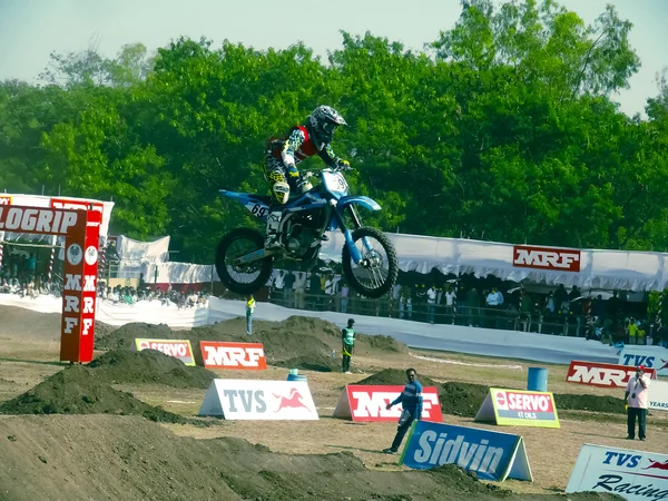 Motocross Rider Pune Maharashtra Índia — Fotografia de Stock