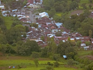 Mangalore tile roof village and greenery, Rural Houses, Ratnagiri, Maharashtra, India
