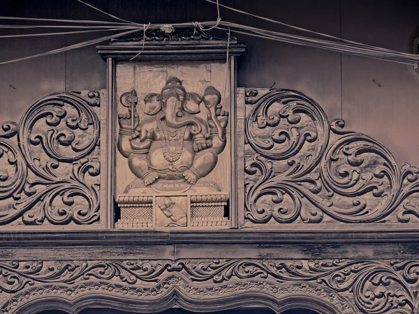 Statua Legno Lord Ganesha Pune Maharashtra India — Foto Stock