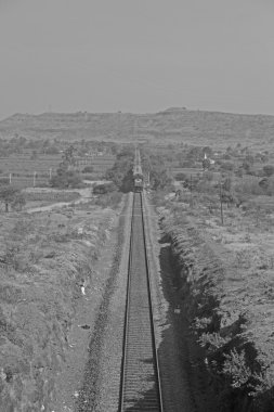Train on Railroad track, Ramdarya, Pune, Maharashtra, India